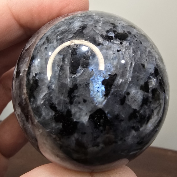 Larvikite Crystal Sphere 52mm - Picture 9 of 17